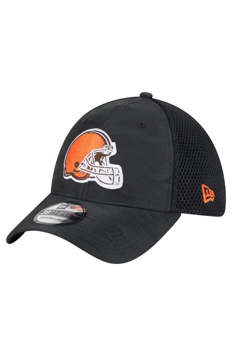 New Era Men's New Era Black Cleveland Browns Active Camo 39THIRTY Flex Hat, Main, color, Black