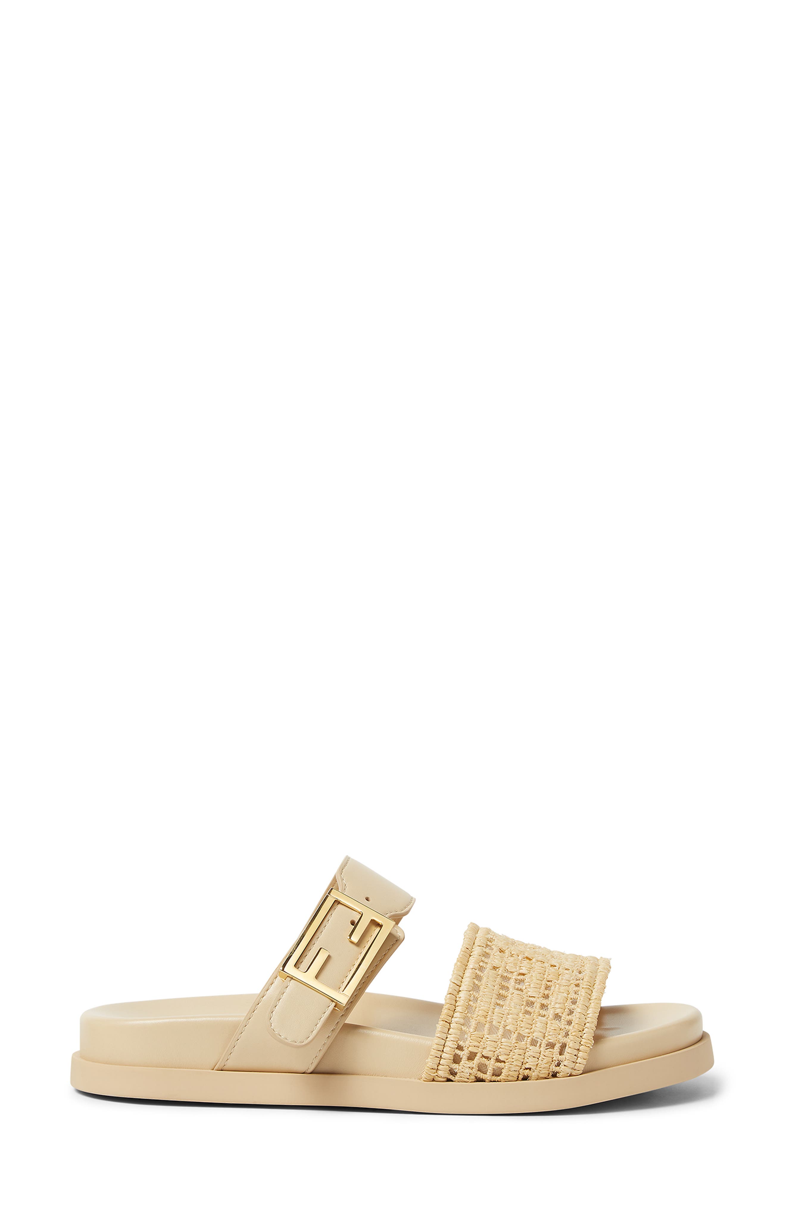 Feel FF Double Band Sandal, Alternate, color, BEIGE RAFIA