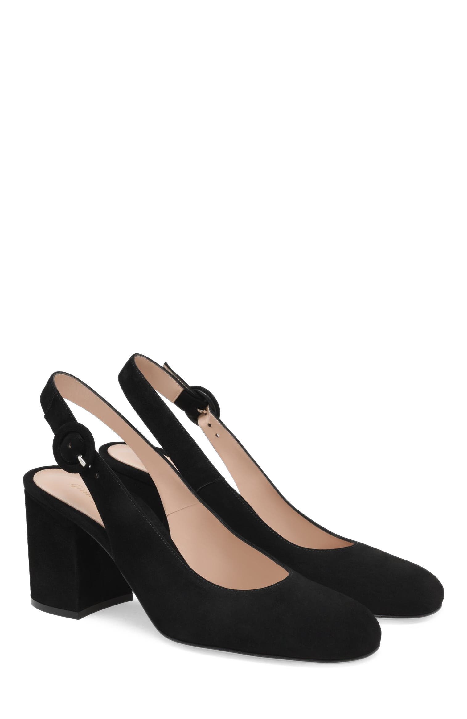 Gianvito Rossi Joelle Sling Pump, Alternate, color, Black Suede