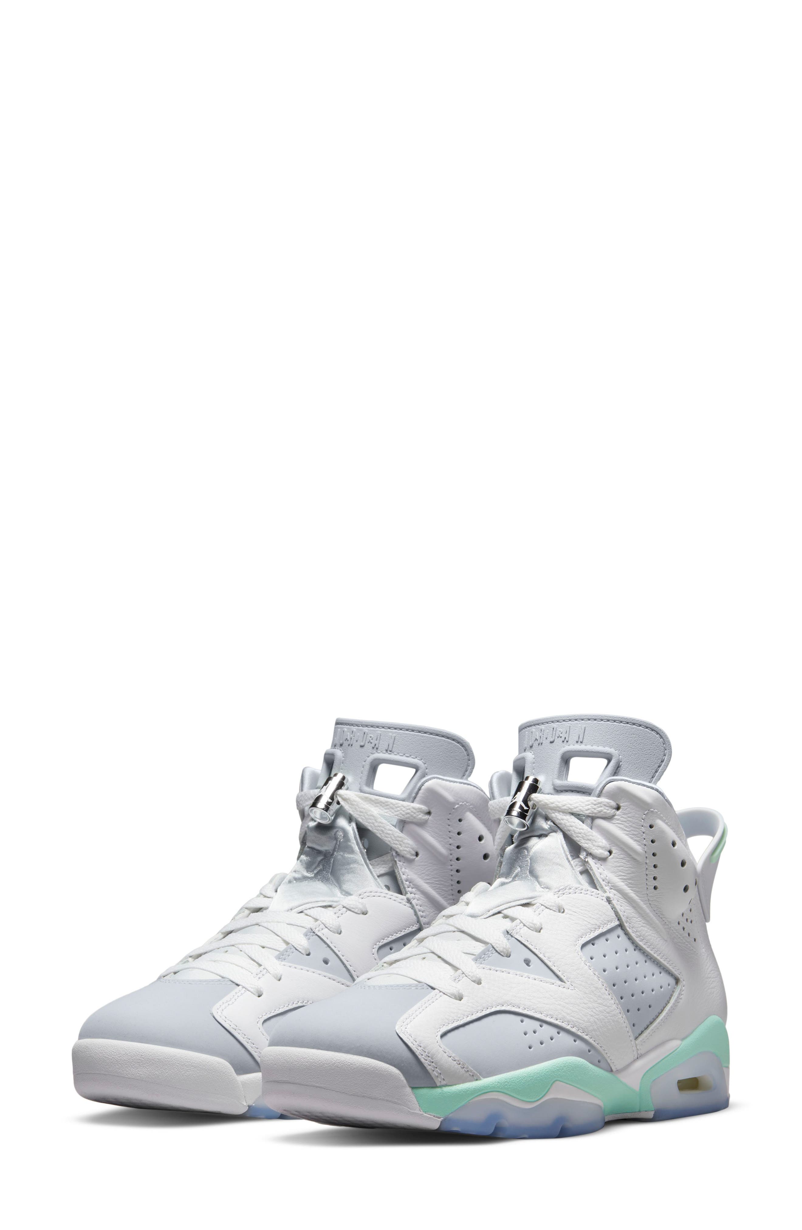 Air Jordan 6 Retro Pearl High Top Sneaker, Main, color, WHITE/ MINT FOAM/ BARELY GREEN