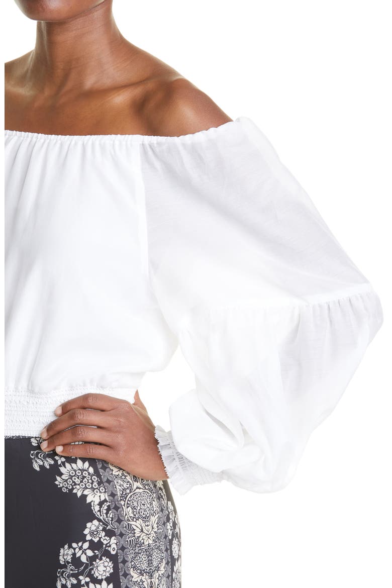 Azalea Off the Shoulder Peasant Top, Alternate, color, OFF WHITE