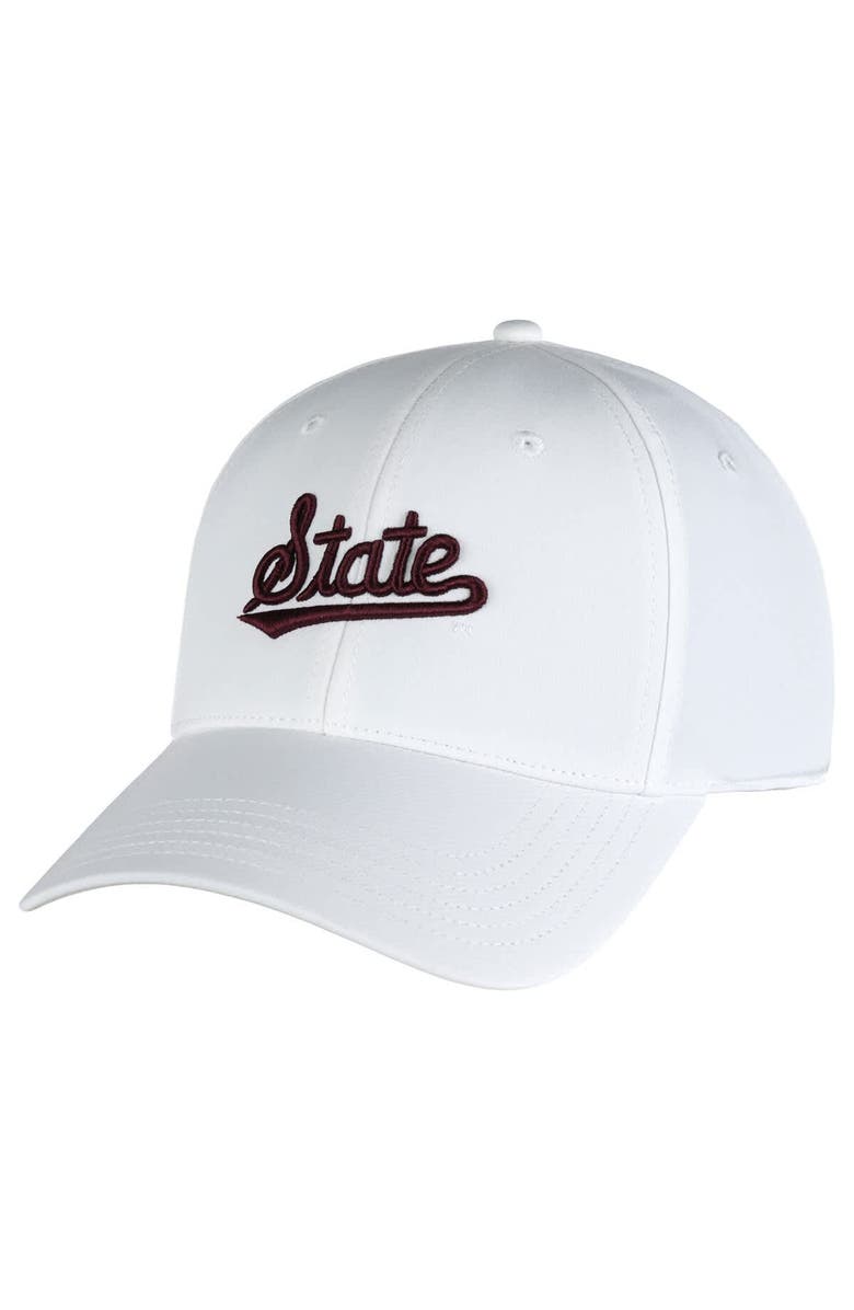 AHEAD Men's Ahead  White Mississippi State Bulldogs Stratus AeroSphere Adjustable Hat, Alternate, color, White