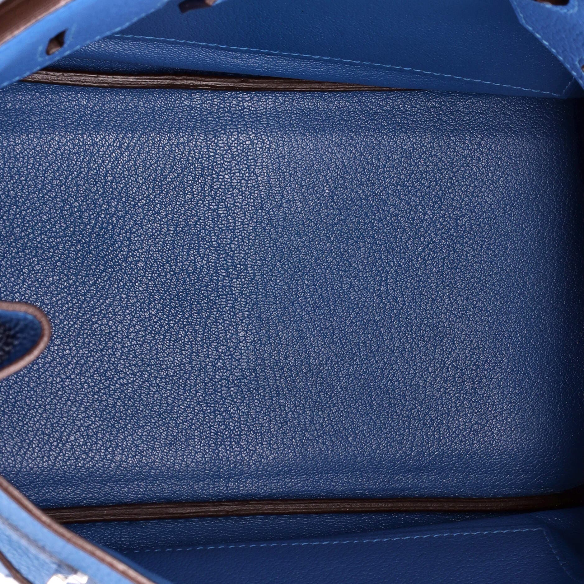 Pre-Owned Hermes Birkin Handbag Blue Clemence with Palladium Hardware 30, Alternate, color, 