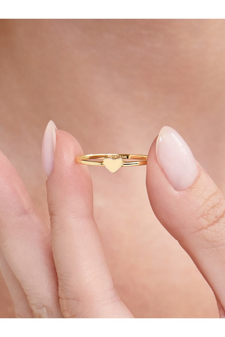 Heart Ring in 14K Gold, 4mm, Alternate, color, Gold