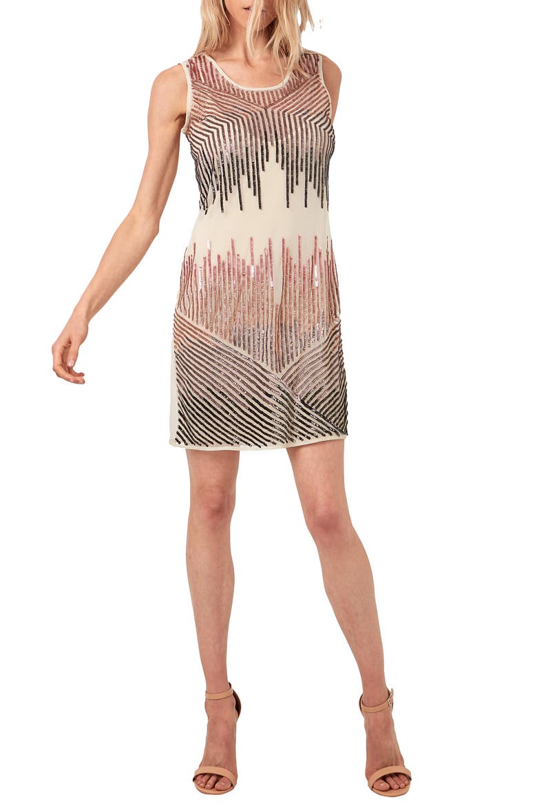 Starlet Sequin Shift Dress, Main, color, BLUSH CREAM