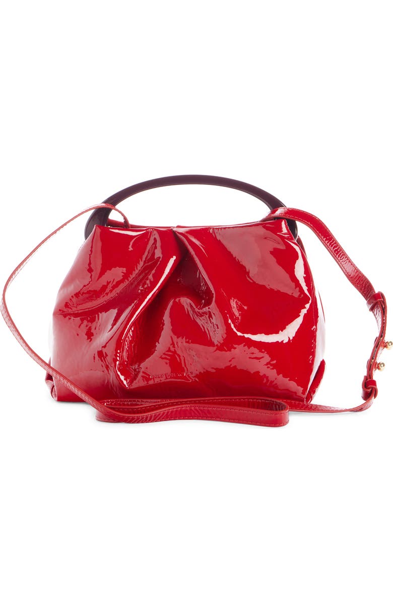 Dries Van Noten Folded Patent Leather Top Handle Bag, Alternate, color,