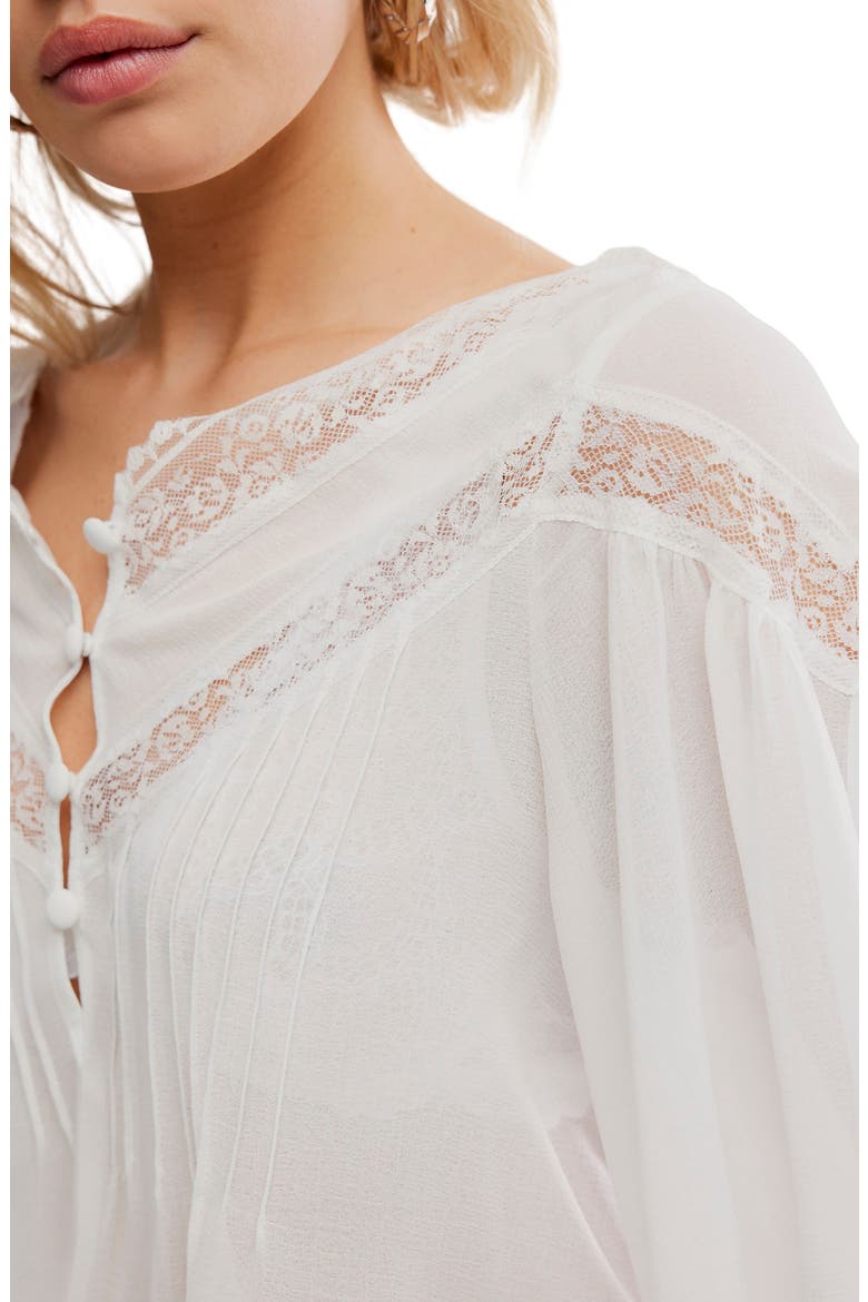 Bali Midnight Rain Lace Trim Top, Alternate, color, CLEAN IVORY