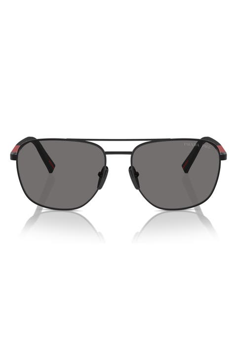 60mm Polarized Oval Sunglasses