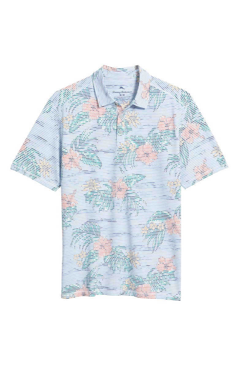 Tommy Bahama Costa Wave Isle Camo IslandZone<sup>®</sup> Seersucker Polo, Alternate, color, Big Sky Blue