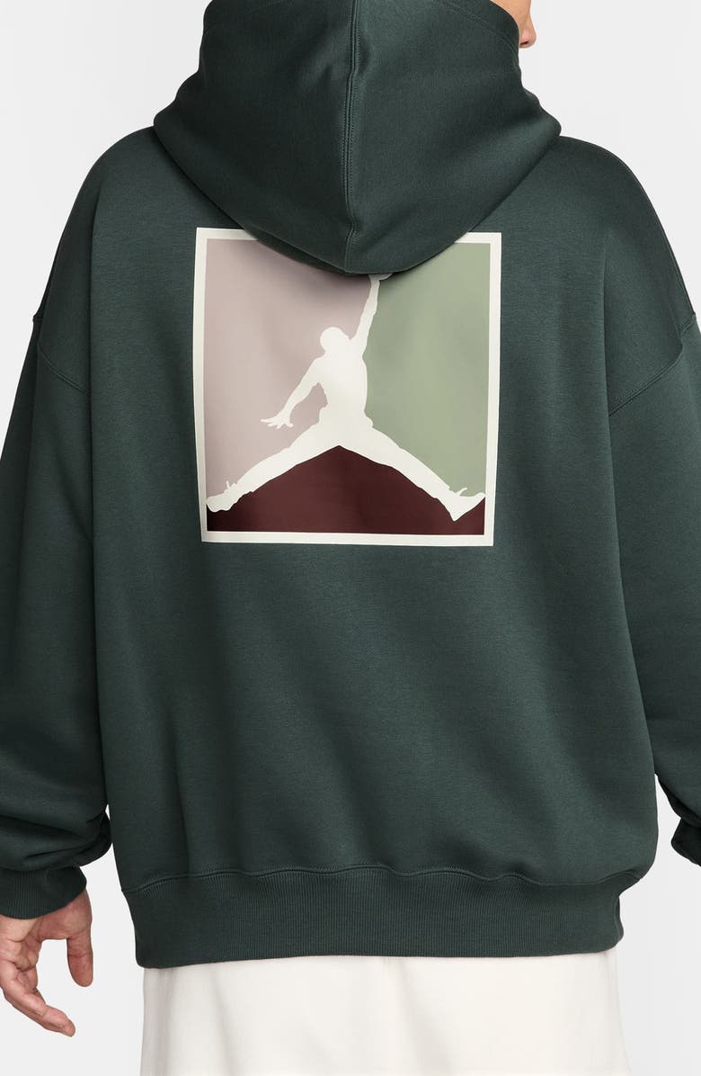 Jordan Graphic Print Brooklyn Fleece Hoodie, Alternate, color, Midnight Green/ Sail