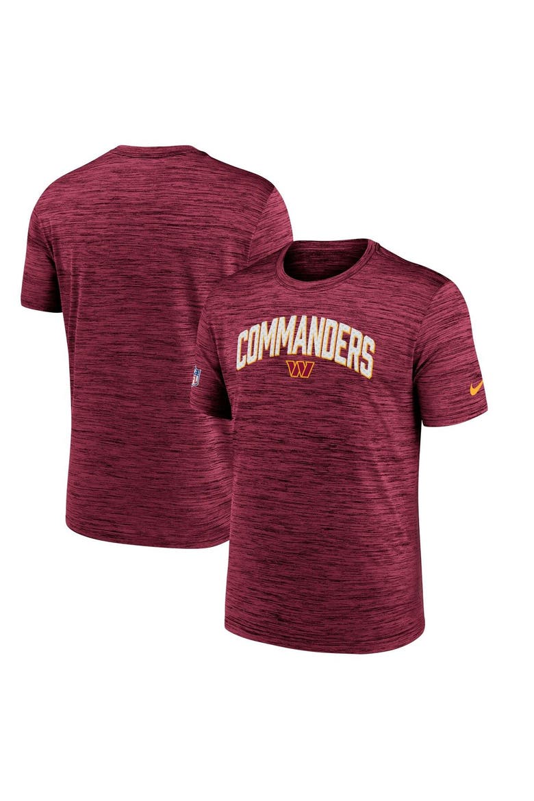 Men's Nike Burgundy Washington Commanders Sideline Velocity Athletic Stack Performance T-Shirt, Main, color, Burgundy
