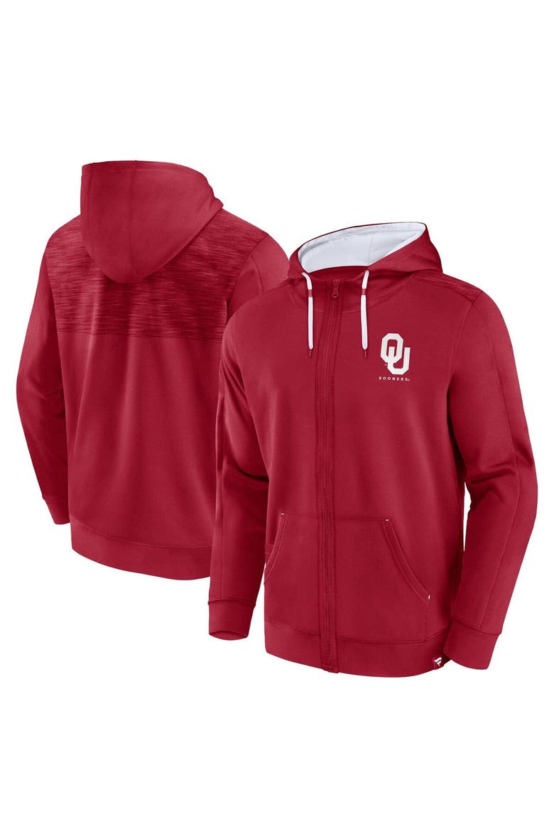 Men's Fanatics Branded Crimson Oklahoma Sooners Power Index Full-Zip Hoodie, Main, color, Crimson