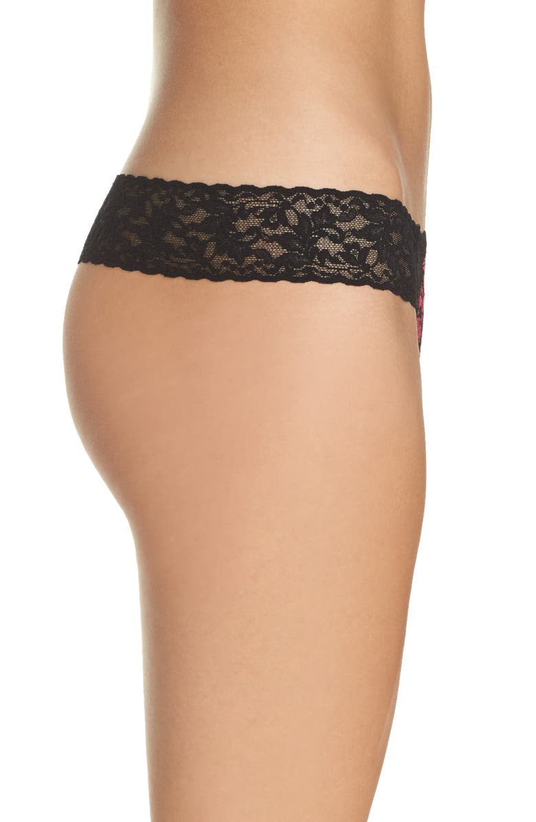 Hanky Panky Bright Rose Petal Thong, Alternate, color, 