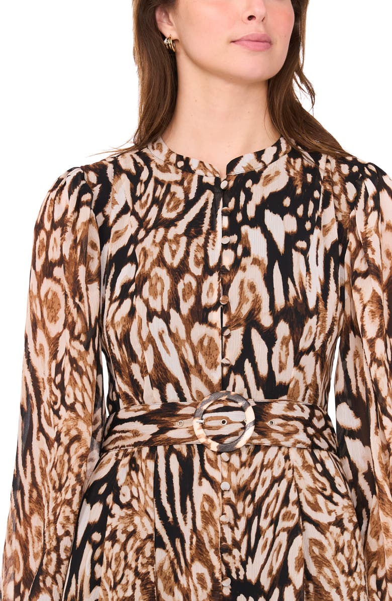 Halogen<sup>®</sup> Long Sleeve Belted A-Line Dress, Alternate, color, Cobblestone