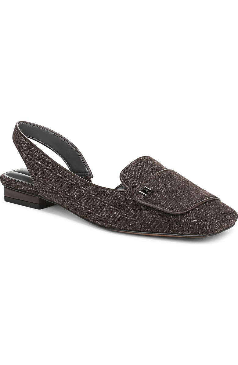 Franco Sarto Teagan Slingback Half d'Orsay Flat, Main, color, Dark Brown