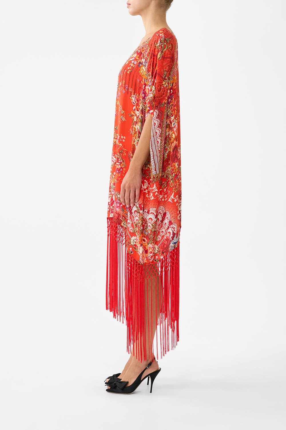 Short Round Neck Kaftan With Fringing - image 2