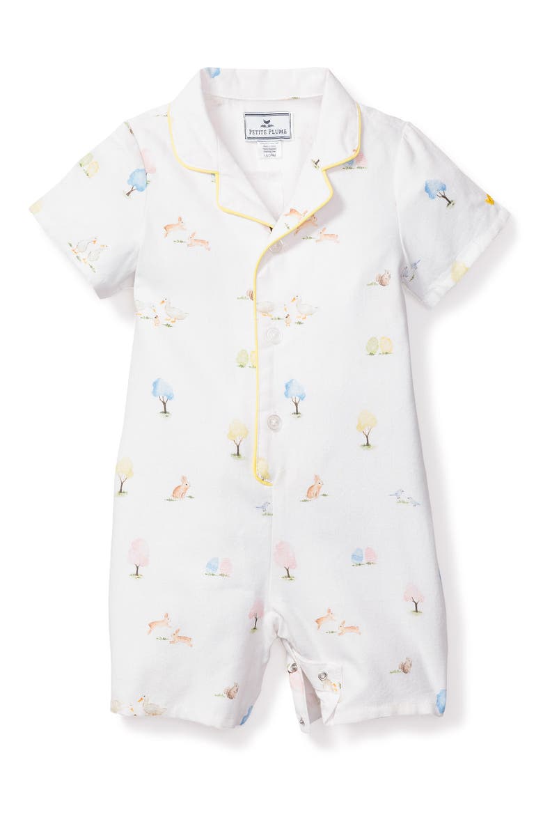 Easter Gardens Short Pajama Romper, Main, color, WHITE
