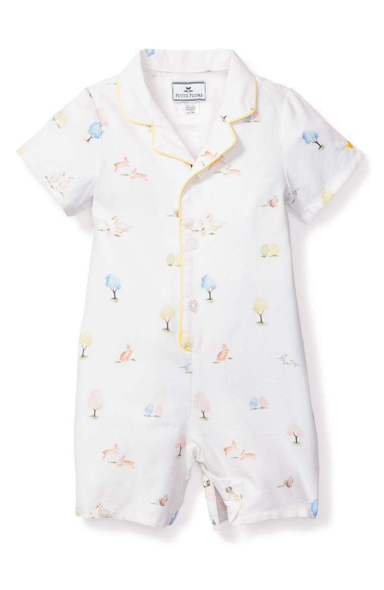 Petite Plume Easter Gardens Short Pajama Romper, Main, color,