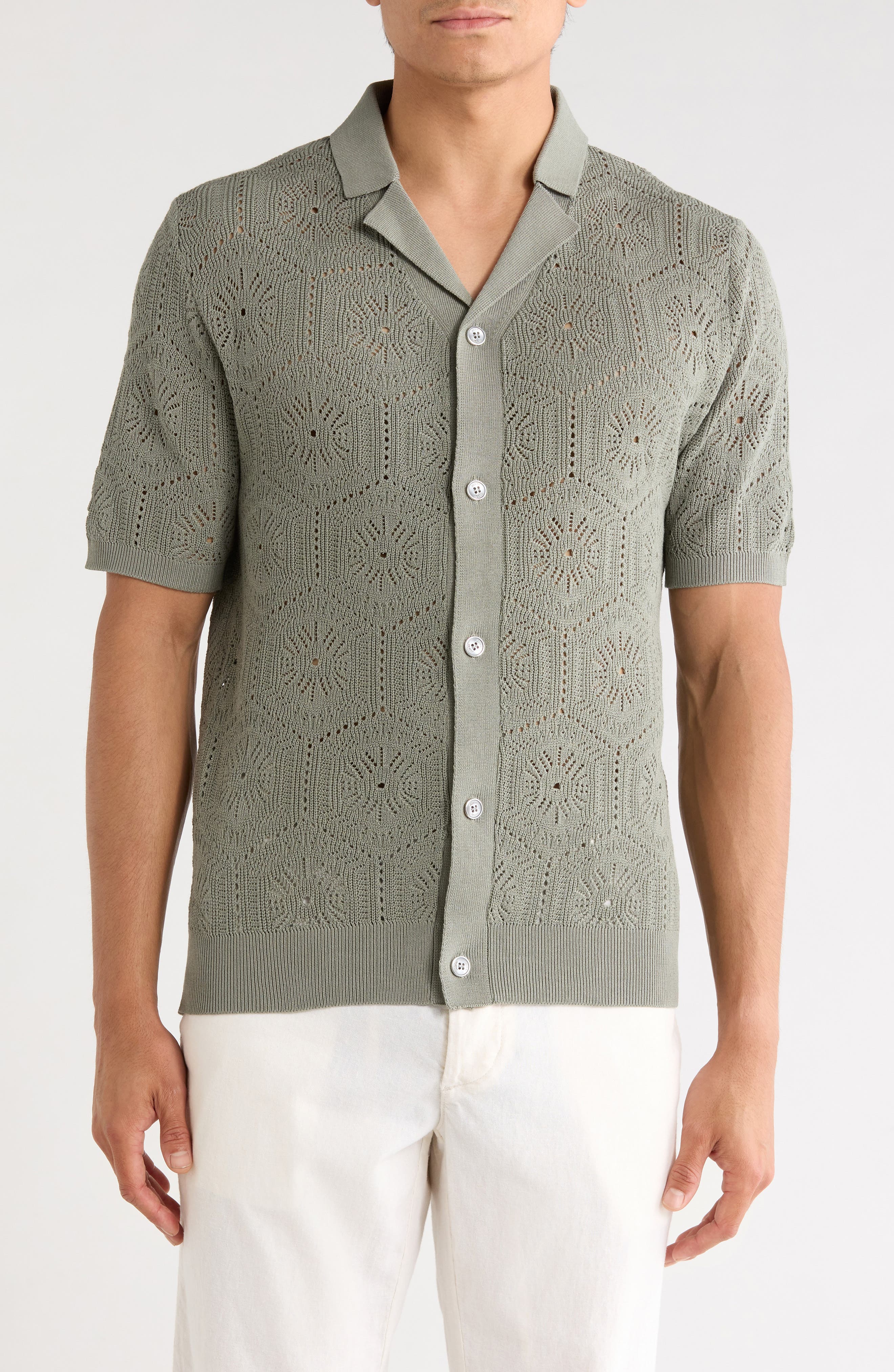 Open Knit Short Sleeve Shirt