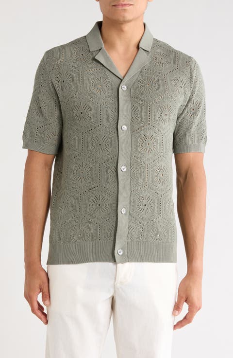 Open Knit Short Sleeve Shirt