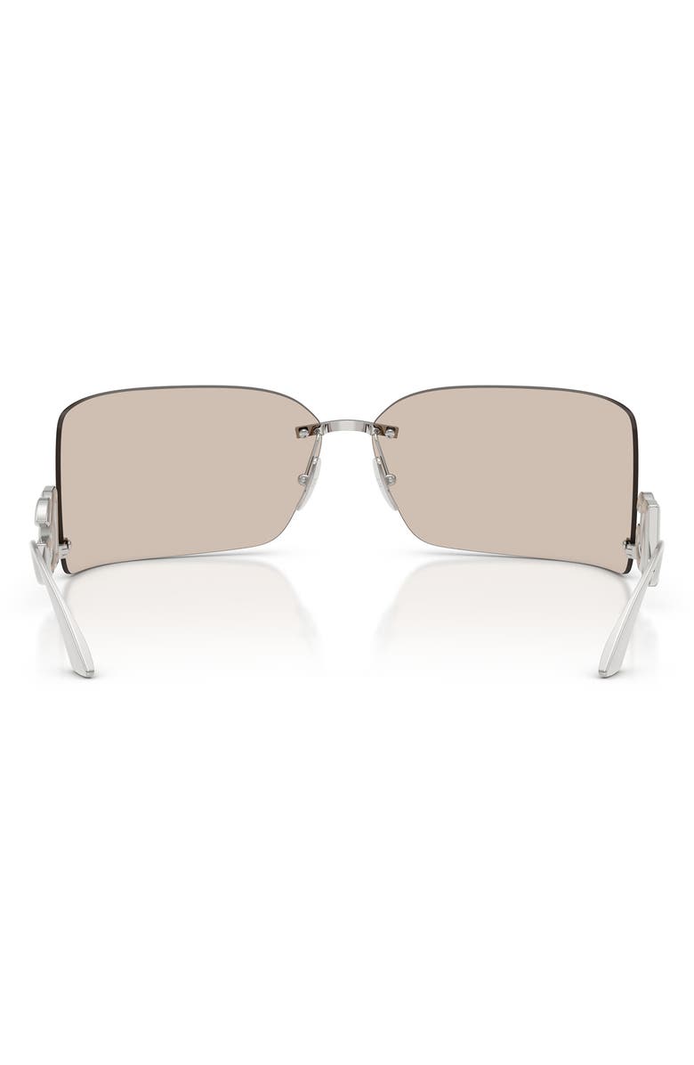 Dolce&Gabbana 79mm Oversize Rectangular Sunglasses, Alternate, color, Silver