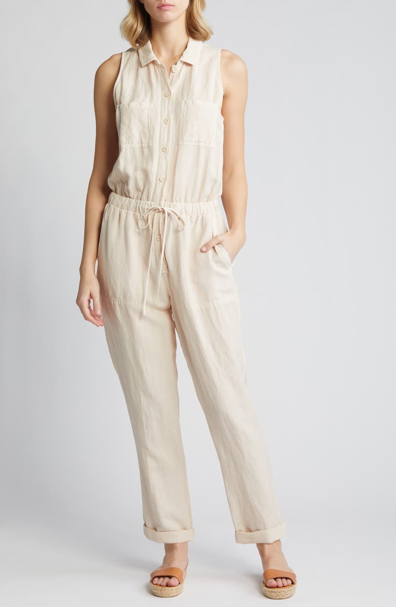 Bella Dahl Sunday Sleeveless Pocket Jumpsuit, Main, color, 