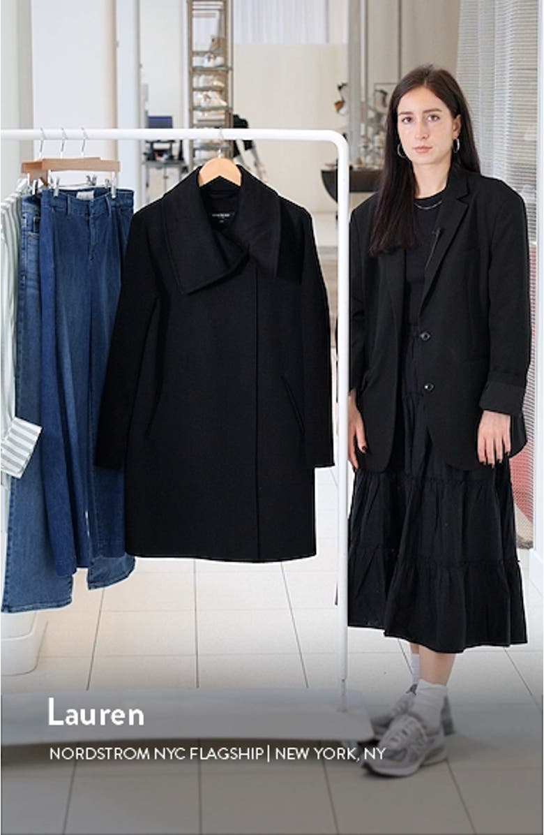 Rib Sleeve Mixed Media Coat, sales video thumbnail