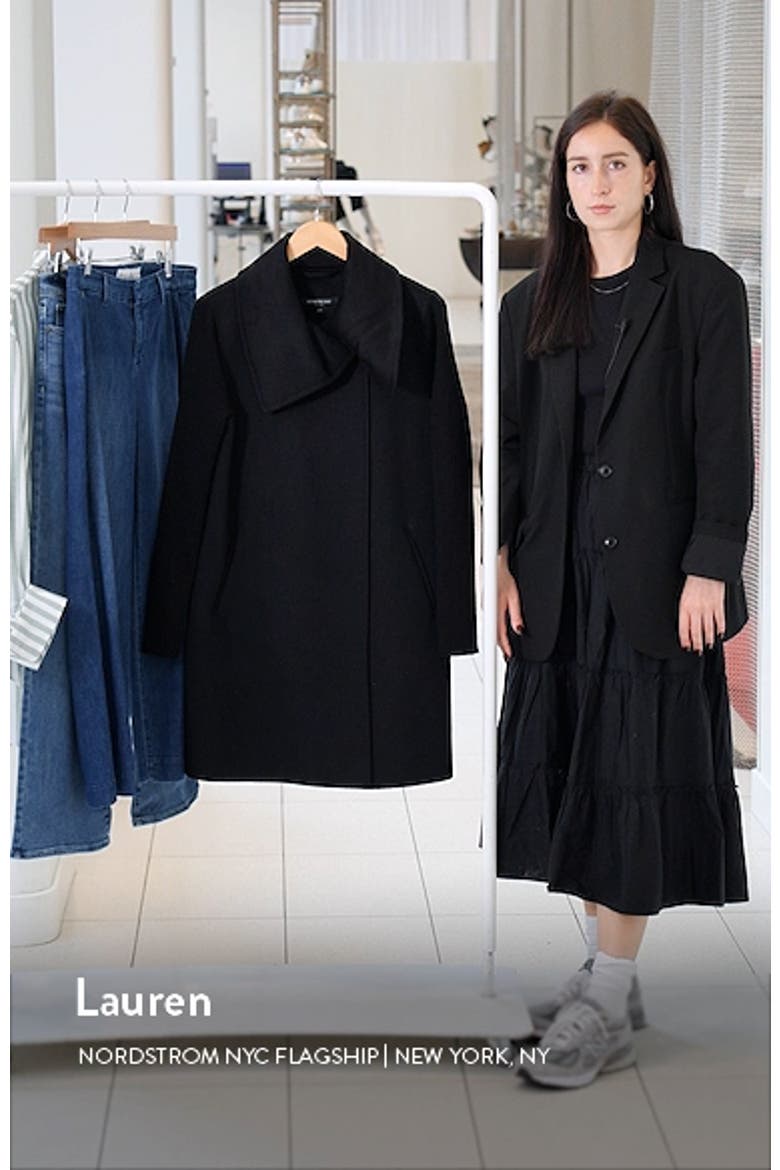 Rib Sleeve Mixed Media Coat video