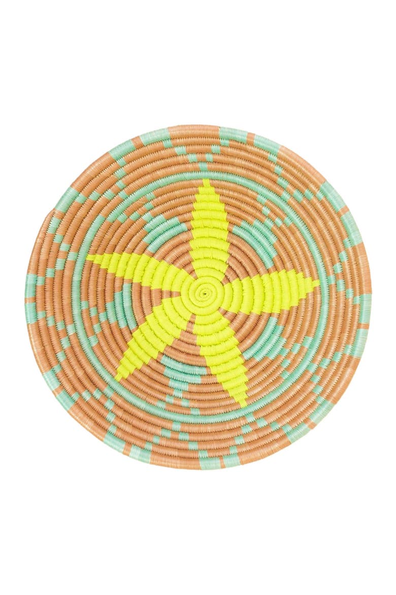 Flower Plateau Neon Tray, Main, color, Lime green & turquoise