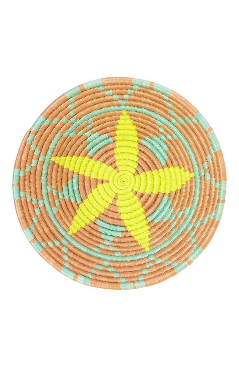 indego africa Flower Plateau Neon Tray, Main, color, Lime Green & Turquoise