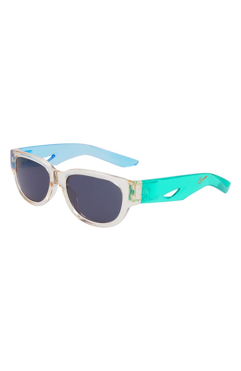 Nike Variant II 54mm Oval Sunglasses, Alternate, color, Coconut Milk / Navy