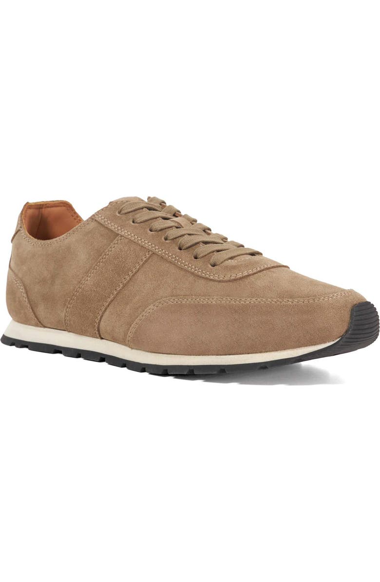 Dune London Treyson Suede Low Top Runner Sneaker, Main, color, Taupe