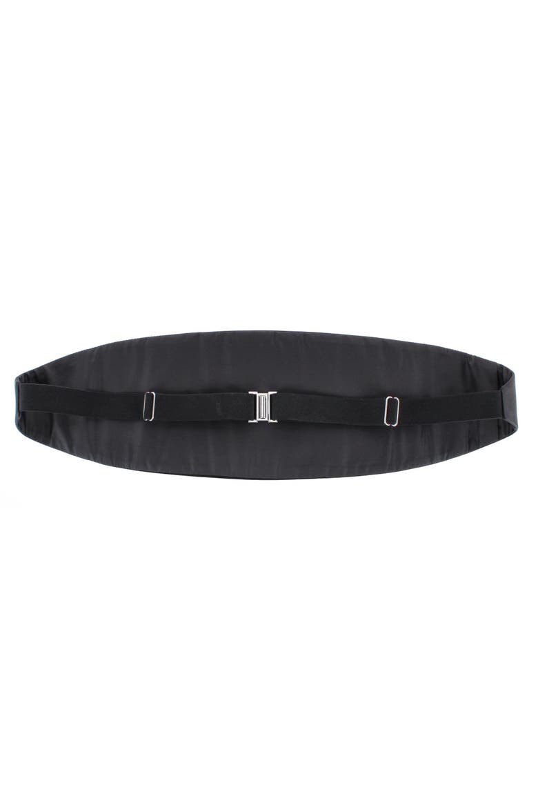 Big & Tall Sutton Solid Color Silk Cummerbund, Alternate, color, Black