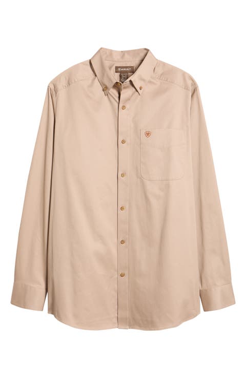 Solid Twill Classic Fit Button Down Shirt