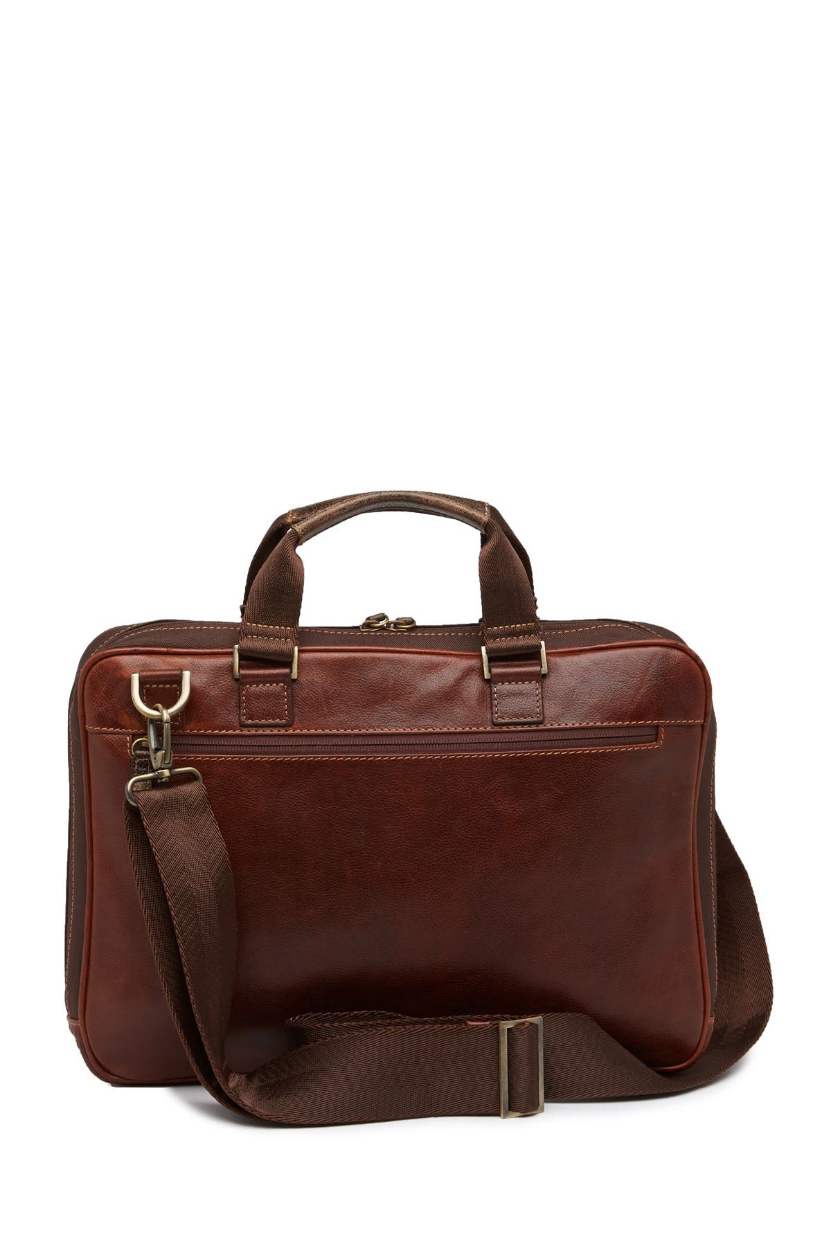 Slim Zipster Laptop Briefcase, Alternate, color, COGNAC