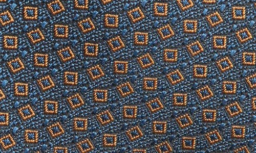 Canali Geometric Silk Tie In Blue