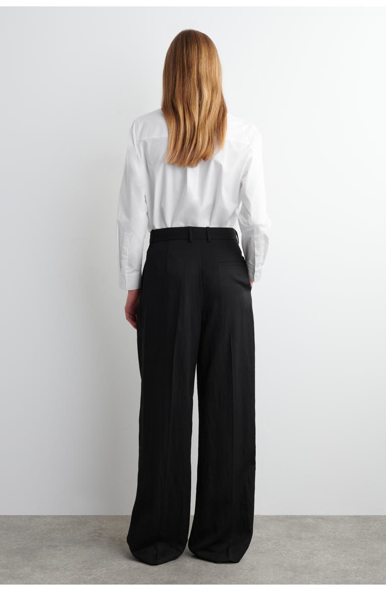 COS Relaxed Fluid Wide-Leg Pants, Alternate, color, Black