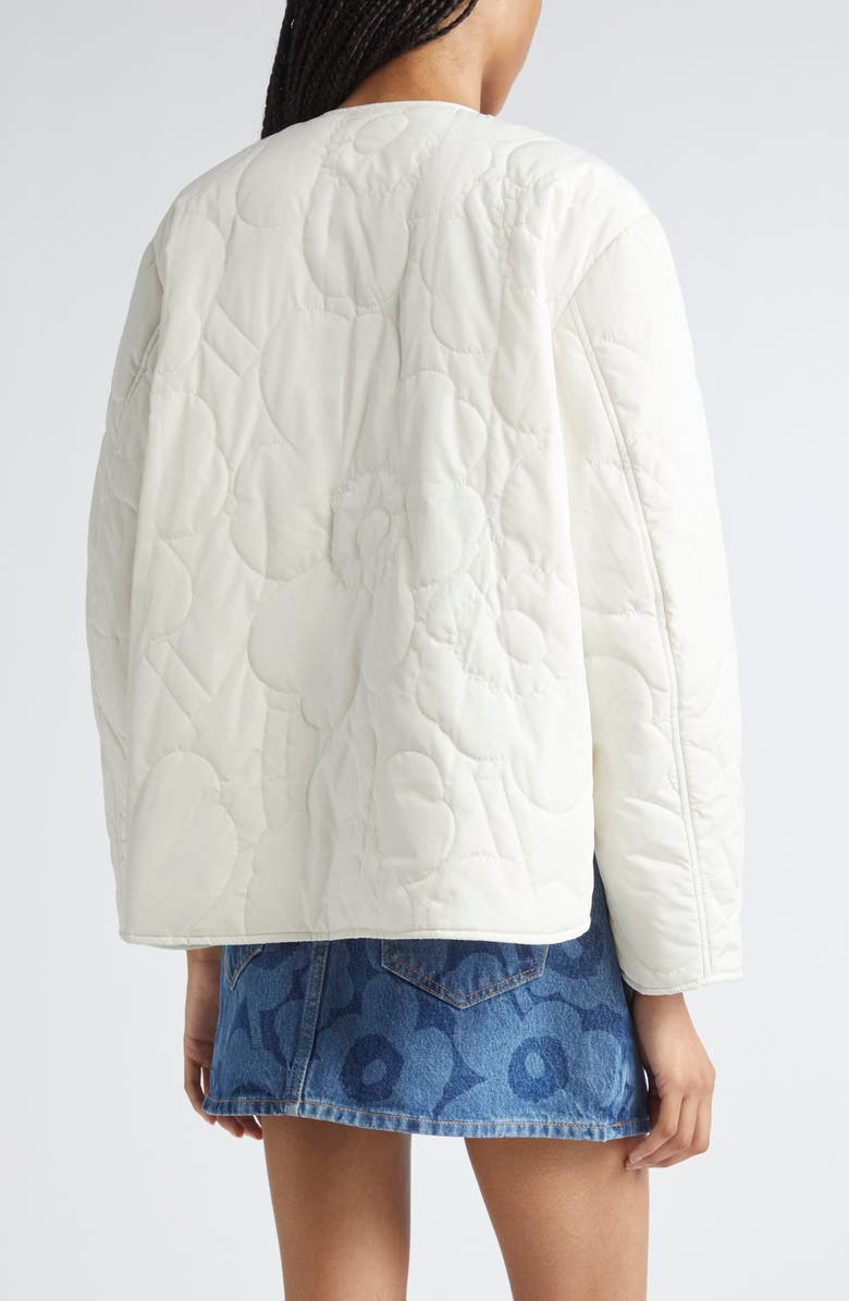 Marimekko Kapseli Piirto Unikko Quilted Jacket, Alternate, color, White