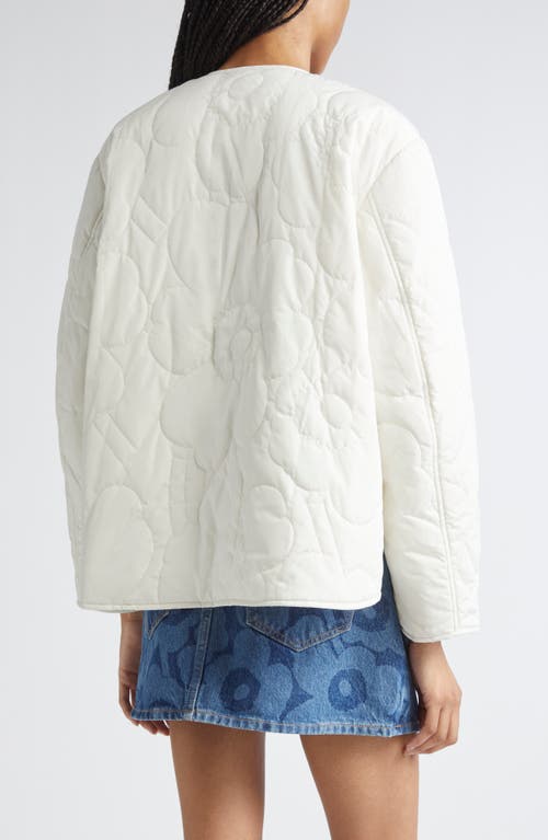 Marimekko Kapseli Piirto Unikko Quilted Jacket In White