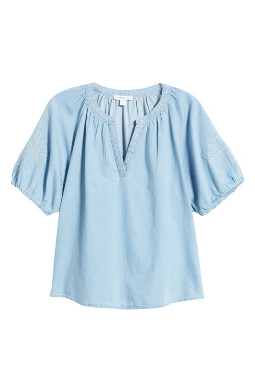 BEACHLUNCHLOUNGE BEACHLUNCHLOUNGE LAURENT EMBROIDERED DENIM TOP