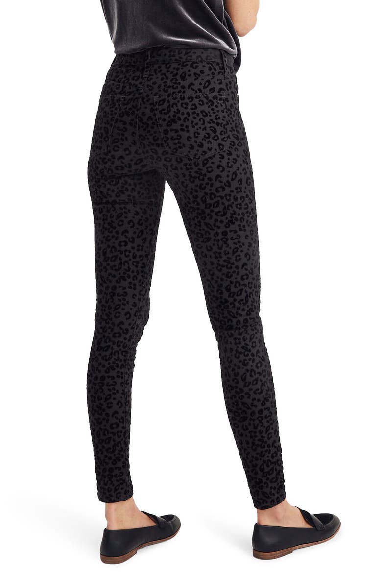 Mid-Rise Flocked Leopard Skinny Jeans, Alternate, color, FLOCKED LEOPARD