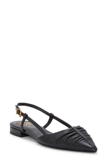 Vince Camuto Agnes Pointed Toe Slingback Flat In Black