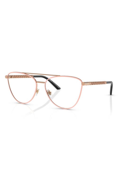 Versace 55mm Metal Cateye Optical Glasses In Rose Gold