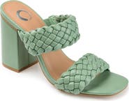 JOURNEE Melissa Woven Strap Block Heel Slide Sandal