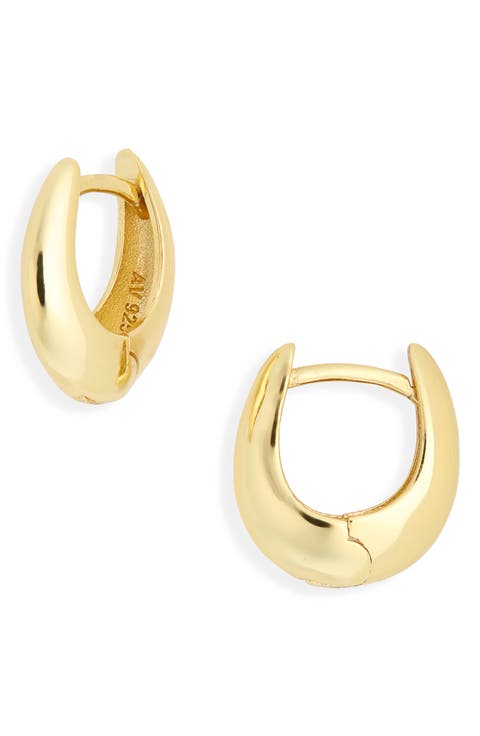 Teardrop Dome Huggie Hoop Earrings