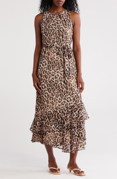 Animal Chiffon Maxi Dress