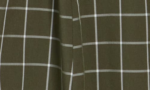 Calvin Klein Gingham Check Belted Shirtdress In Green
