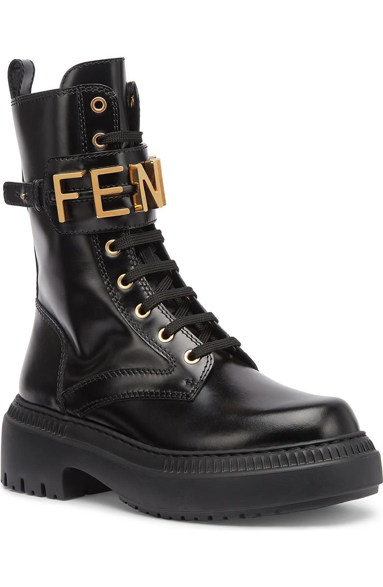 Fendi graphy Combat Boot, Alternate, color,