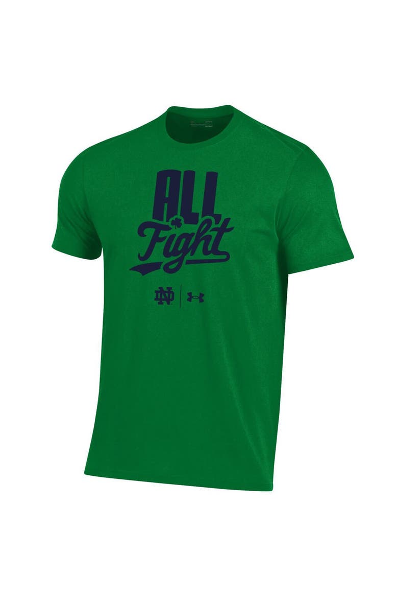Men's Under Armour Green Notre Dame Fighting Irish All Fight T-Shirt, Alternate, color, Green