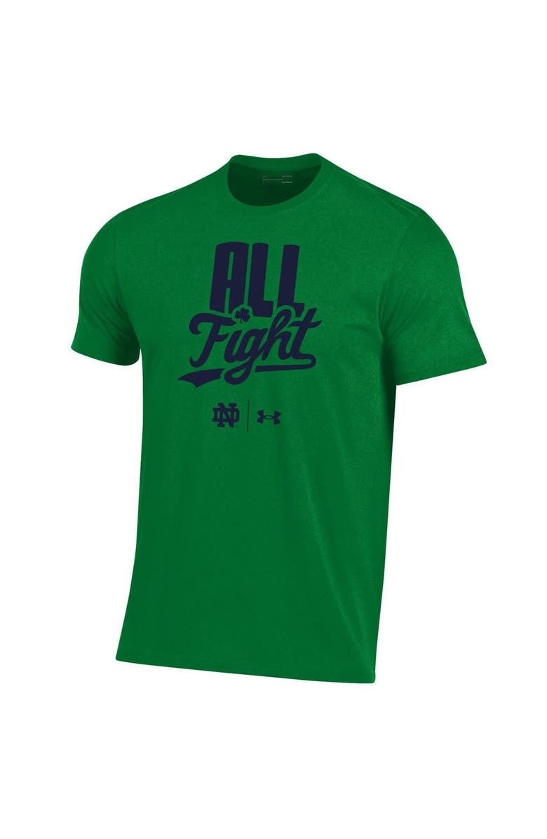 Under Armour Men's Under Armour Green Notre Dame Fighting Irish All Fight T-Shirt, Alternate, color,